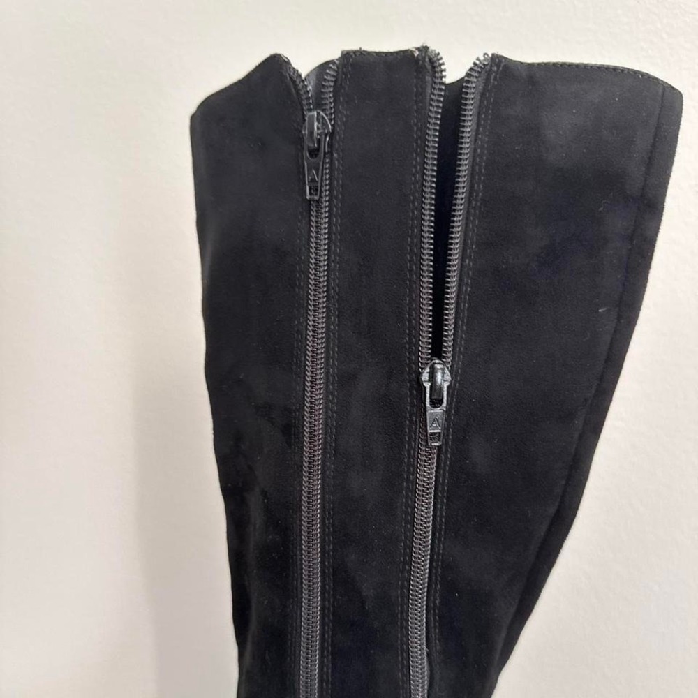 Black Faux Suede‎ Boot Knee High Size 10 - Picture 4 of 7
